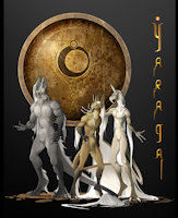 Yaraga race by Raysh - tail, gold, anthro, creature, design, hair, reference, concept, yaraga, wretchedsun