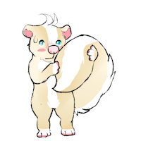 Adoptie; vanilla skunkie by Fritti - female, skunk, shy