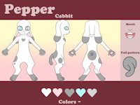 Pepper Reference Revamp by Paylette - cute, cabbit, female, heterochromia, the, fur, win, fursuit, pepper, reference, paylette, payle, odd-eyes, furthewinstudio, paylefox