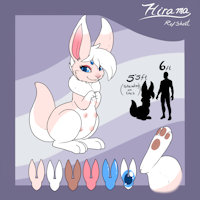 Hirama Ref Sheet by Shikka - bunny, female, rabbit, reference sheet, demon, art, shikaro, shikka, vinyl rabbit, coated gem