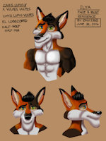 Ilya (face/bust) reference by ekoi1995 - fox, wolf, male, hybrid, oc, wolffox, foxwolf, half-breed, vulpes vulpes, canis lupus, canis lupus vulpes