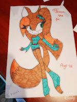 Ferrini the fox by BabyVampy - fox, girl, female, orange, friends, cousin