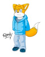 Hey, it's me! xD by RandyTheFox - fox, boy, male, orange, blue, hoodie