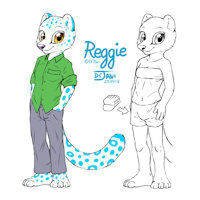Reggie by DrJavi - snow leopard, transgender, female to male, a well-placed pair of socks, fake bulge