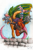 Django by Buck - male, rat, painting, gun, buck, traditional, pathfinder, pastels, morningstar, ratfolk, picaroon, kittydoggie