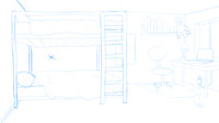 College Dorm (concept) by Shokuji - laptop, scene, dorm, paw socks, bunk beds
