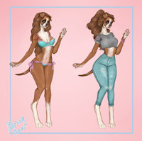 Boxer Bea Adoptable /closed/ by sweltering - dog, cute, girl, female, underwear, canine, kawaii, blue, pink, lingerie, lady, boxer, bitch, bulldog, adoptable, bully, unique