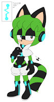 Wasabi the Raccoon by AsunderCat - female, raccoon, sonic fan character, wasabi the raccoon