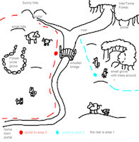 MEGA Craft - Location - Beginner Grasslands by FloppyPony - sketch, digital, landscape, art, world, black and white, portal, doodle, concept, concept art, artwork, map, no color, location, digital drawing, digitaldrawing, digitalartwork, digital artwork, mega craft, beginner grasslands