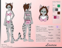 Commission: Lauren Reference (underwear) by Mancoin - cat, feline, female, underwear, glasses, sanrio, hello kitty, mancoin, bio571
