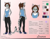 Commission: Lauren Reference (clothed) by Mancoin - cute, cat, feline, female, glasses, tank top, toeless socks, mancoin, bio571