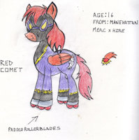Shadowbolt Red Comet by RDK - female, shadowbolt, my little pony friendship is magic, pegasus pony, shadowbolts, oc pony