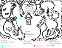 MEGA Craft - Location - DeepSea Forest by FloppyPony - sketch, digital, art, black and white, portal, doodle, concept, concept art, artwork, map, no color, location, digital drawing, digitaldrawing, digitalartwork, digital artwork, mega craft, deepsea forest