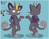 Meet Ajax the Alolan Meowth by Jakiepour - male, jacket, meowth, hoodie, alolan meowth