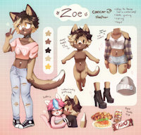 Zoe by DayDreamFever - cute, cat, female, character sheet, pink, tomboy