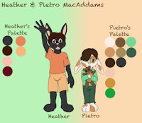 Heather & Pietro MacAddams Base Ref by DNLtiger04 - bunny, female, male, rabbit, reference sheet, heterochromia, children, bunnies, rabbits, kids, little sister, little brother, heather macaddams, pietro macaddams, macaddams family, macaddams siblings