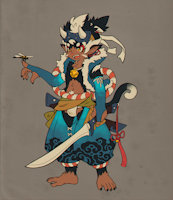 Gitarou by Rokuya - male, character sheet, monkey, fundoshi