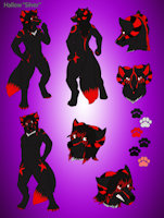 Silver Reference Sheet by Killerwolf1020 - female, wolf, male, canine, silver, demon, werewolf, herm, hermaphrodite, character, sheet, horns, reference, demonic, hallow