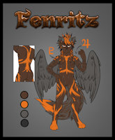 Let me introduce: NEW CHAR "Fenritz" (FEN) by Woolf - wolf, magic, orange, brown, grey, markings, wings, ref, badass, evil, mystical, refsheet, van, xd, crescent, dan, fen, canide, woolf, crescent0100, suveru, cheaty, suveruwoolf, fenritz