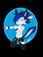 Art of BlueDemonFlames by SkiDaHoodCuz - red, male, purple, sexy, demon, tail, blue, eyes, black, ears, art, young, my, handsome, light, color, head, tone, phones, fursona, two, pointy, finger, tips, band, swan, isaac, wrist, nigga, nikes, bluedemonflames, lynxs, isaacdademonlynxs