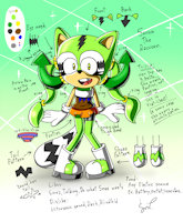 CS - Sarnin The raccoon by SMPTHEHEDGEHOG - female, raccoon, character sheet, mobian