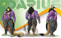 Darius character sheet -- Clothed by ZorroRe - lion, muscle, transgender, powerloader