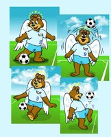 Skye's soccer kick by AngelBearOH - male, bear, wings, soccer, angel, skye, goodfellow