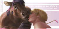 Furry x Human - Kiss by Anhes