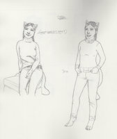 AY: Sybil McCready by Dreadwolfclaw - sketch, female, wolf, sitting, character sheet, anthro, clothes, furry, sit, clothing, furries, casual, pigtails, dire wolf, anthropomorphic, concept art, sitting down, anthros, direwolf, furryart, furry art, furryanthro