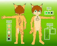 (Redesign OC) Kosumi The Lynx by FelixSandcatKitten - kemono, male, underwear, character sheet, lynx, kemoshota, redesign