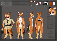 Chi Ref by VJCoon - female, reference sheet, character sheet, doctor, ref, fursuit, ref sheet, dhole, spy, wild dog, chi, espionage, mission impossible, locksmith, komikrazi studios, komikrazi, komikrazi fursuit design contest