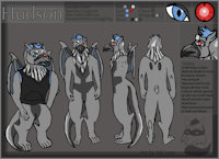 Hudson Ref sheet by VJCoon - male, reference sheet, character sheet, gargoyle, ref, fursuit, ref sheet, spy, mia, recon, hudson, espionage, cia, smuggling, komikrazi studios, komikrazi, komikrazi fursuit design contest