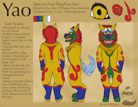 Yao Ref sheet by VJCoon - male, dance, lion, festival, toony, chibi, design, contest, chinese, costume, fursuit, chinese new year, yao, shi, fudog, foodog, chinese lion, komikrazi studios, foolion, komikrazi, fulion, komikrazi studios fursuit design, beastcub inspired, 1 of 4, southern lion, southern shi