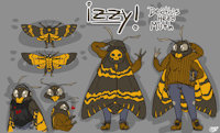 Its Me! by izzychao - bug, insect, ref sheet, referance, moth, non binary, deaths head moth, deaths head hawkmoth