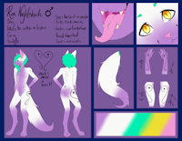 Ren Nightshade reference sheet by RenNightshade - cute, male, purple, reference sheet, white, hearts, femboy, cat-fox