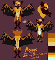 Mango reference sheet by CrystalWolfDarkness - male, bat, wings, sheet, reference, mango, femboy, fruit