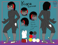 Kiara FF reference by TheVgBear - female, avian, crow, sheet, reference, kiara, corvux, furry fighters