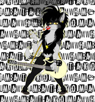Punk Rock Howler by SpiketheKlown - female, wolf, wolfess, rock, punk, guitar, smoking, cigarette, punk rock, punk hair