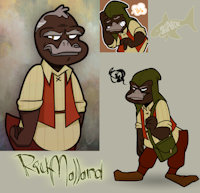 Rick Mallard by DarkwingSnark - male, duck, dungeons and dragons, rogue, dnd, merchant, bird person, rick mallard