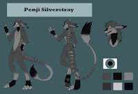 Penji Silverstray - Reference Sheet by R0ttR0tt - female, hybrid, reference sheet, ref sheet, reference, hybrid species