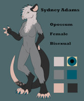 Sydney Adams - Reference Sheet by R0ttR0tt - female, opossum, female/solo