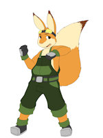 AU Danny Ref (w/ Mecha) by FunnyBox - fox, cub, bunny, boy, shota, male, rabbit, hybrid, kid, hare, overalls, child, young, kemoshota, vulpine, lapine, mech, mammal, shotacon, mecha, lagomorph, lagomorpha, rabbit fox, bunny fox, kemoshotacon, funny box