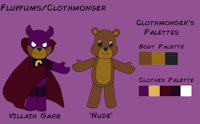 DD_Clothmonger Reference by DNLtiger04 - male, magic, reference sheet, magician, ref, plush, ref sheet, reference, villain, teddy bear, supervillain, sorcerer, dairy dame, living plush toy, the delectable dairy dame, clothmonger, fluffums anderson, super criminals