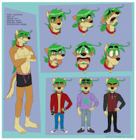 Character Sheet: Ricky by Crocdragon - male, underwear, character sheet, dingo, solo