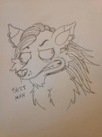 SHIT MAN! by Furpunk - male, hyena, drunk, spotted hyena, punk, derp, mammal