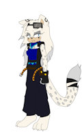 Athena "Blizzard" Yun by MidnightMuser - cat, feline, female, snow leopard, long hair, leopard, sonic, fighter, big cat, long tail, barefoot, adventurer, fingerless gloves, sonic fancharacter, traveler, sonic fanon characters, sonic oc, loose belt