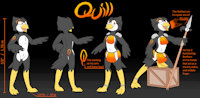 Quill Reference Sheet by RyoFox630 - male, reference sheet, bird, anthro, avian, feathery