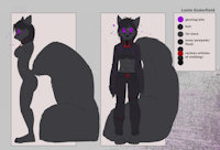 Lunie Enderfield - Ref Sheet by FryoKnight - fox, female, enderman, enderfox