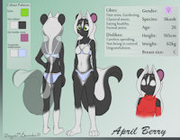 April Reference Sheet by Mancoin - cute, female, underwear, reference sheet, skunk, mammal, mancoin, april berry, foxyverse