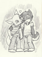 $5 Same Day Sketches: Smooch and Grind by ReoDemonDays